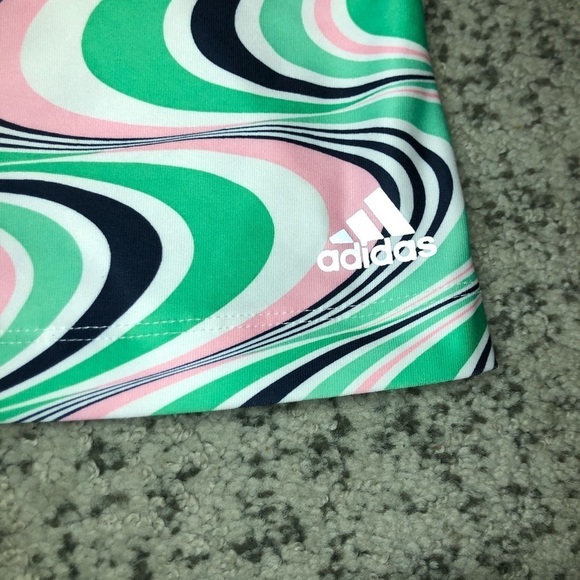 Adidas Active Green & Pink Swirl Print Tankini Top Size Large - Picture 6 of 12
